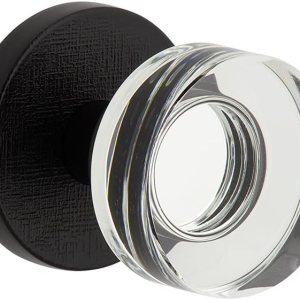 Viaggio Circolo – Pasaje de roseta de lino con perilla de cristal Circolo en negro satinado – Universal Handing Viaggio Circolo – Pasaje de roseta de lino con perilla de cristal Circolo en negro satinado – Universal Handing