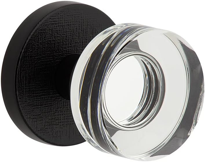 Viaggio Circolo – Pasaje de roseta de lino con perilla de cristal Circolo en negro satinado – Universal Handing