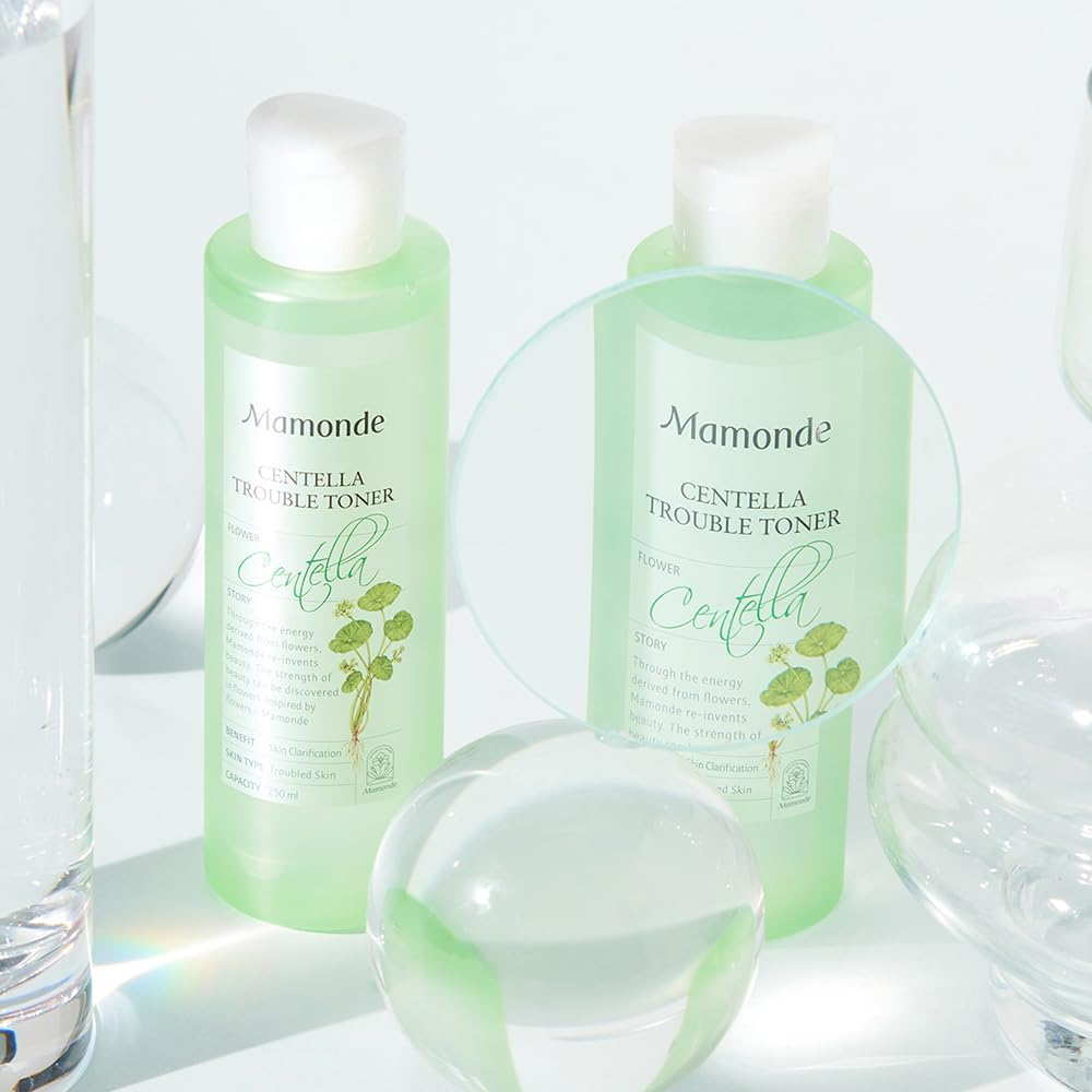 Mamonde Centella Asiatica – Tónico vegano facial para pieles problemáticas, piel irritada calmante, 98.32% de agua centella asiática y BHA para