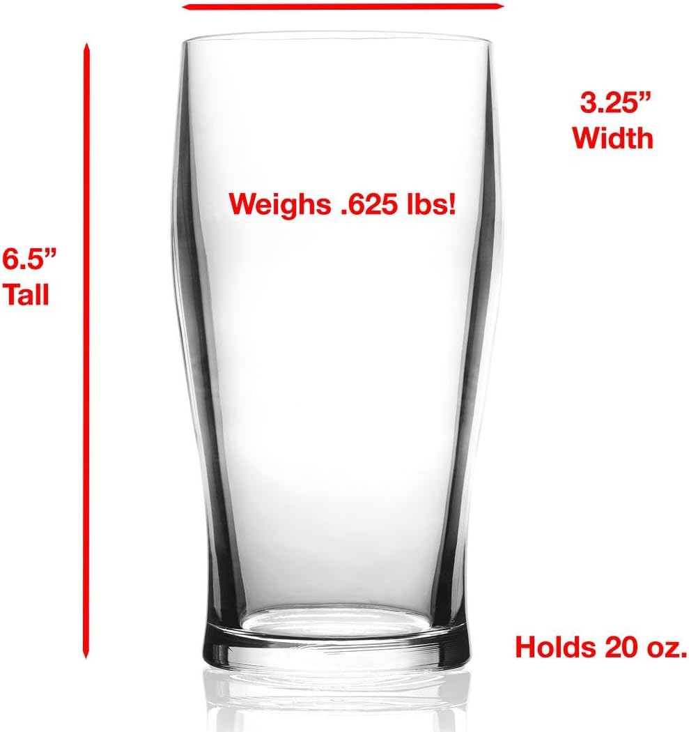 Cristal de pinta británico transparente irrompible, se siente, pesa igual que el vidrio (0.625 libras), seguro para DW