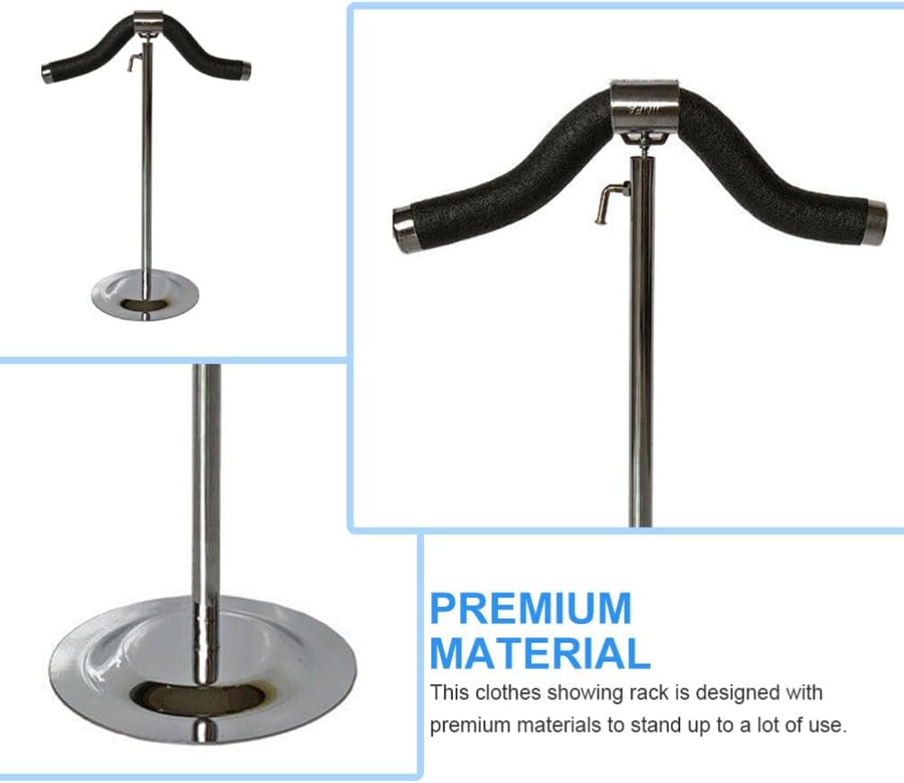 Cabilock Soporte de exhibición de ropa de acero inoxidable para mujer, soporte de hombro flexible, soporte de ropa para niña, soporte de ropa de