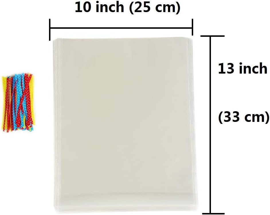100 bolsas de celofán planas transparentes para celofán, buenas para panadería, palomitas de maíz, galletas, dulces, postres de 1.2 mil. Regala