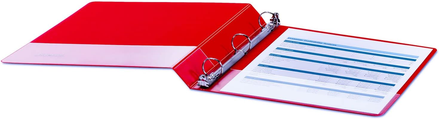 Universal Suede Finish Vinyl Round Ring Binder, 1-Inch Capacity, Red