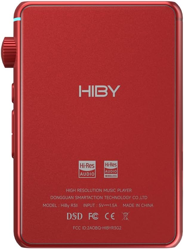 HiBy R3 II (Gen 2) Reproductor de audio sin pérdida de alta fidelidad – Portátil con Bluetooth, WiFi, DSD, PCM, transmisión MQA, Dual ESS ES9219C,