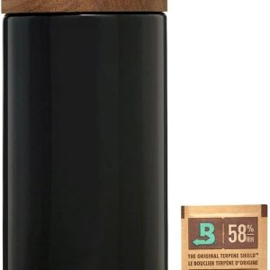 Tarro de vidrio hermético de 1 oz para hierbas y especias. Protección UV de vidrio negro con tapa de madera de nogal y paquete de humedad. Tarro de vidrio hermético de 1 oz para hierbas y especias. Protección UV de vidrio negro con tapa de madera de nogal y paquete de humedad.