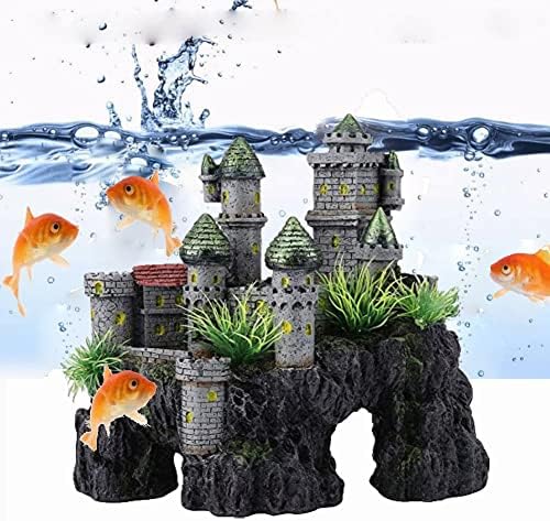 Acuario Castillo Decoración, Castillo de San Castillo de Resina Ocultar Casa Peces Simulación Resina Ocultar Castillo Ornamento Submarino Paisaje