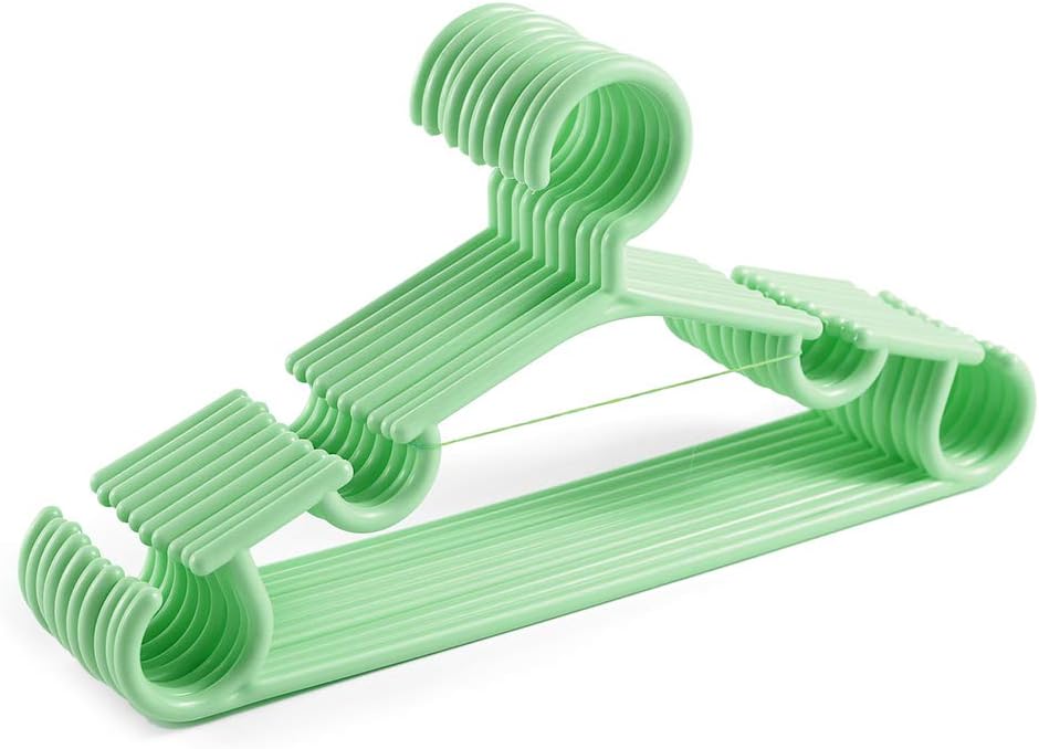 10 piezasjuego de percha tubular para ropa de bebé, perchas de plástico duradero para guardería, camisa, abrigo, pantalones, pantalones, trajes de