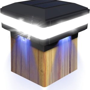 FVTLED Luces solares para exteriores, LED Flexfit con energía solar, para valla, cubierta de valla, se adapta a postes de madera de 3.5 x 3.5, 4 x FVTLED Luces solares para exteriores, LED Flexfit con energía solar, para valla, cubierta de valla, se adapta a postes de madera de 3.5 x 3.5, 4 x