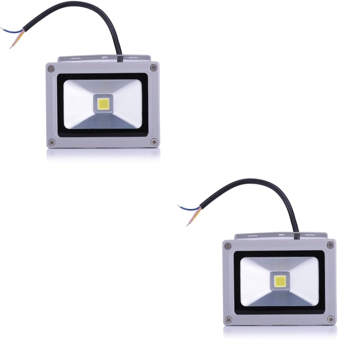 Uonlytech Luces de inundación al aire libre 2 unids 10 W AC 85 V – 265 V al aire libre cálido blanco LED proyector lámpara de luz de inundación