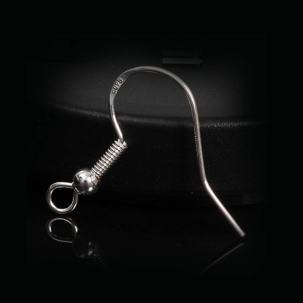 100 unidades50 pares de ganchos de plata de ley 925 para aretes, ganchos de alambre francés, hipoalergénicos, piezas de aretes, fabricación de