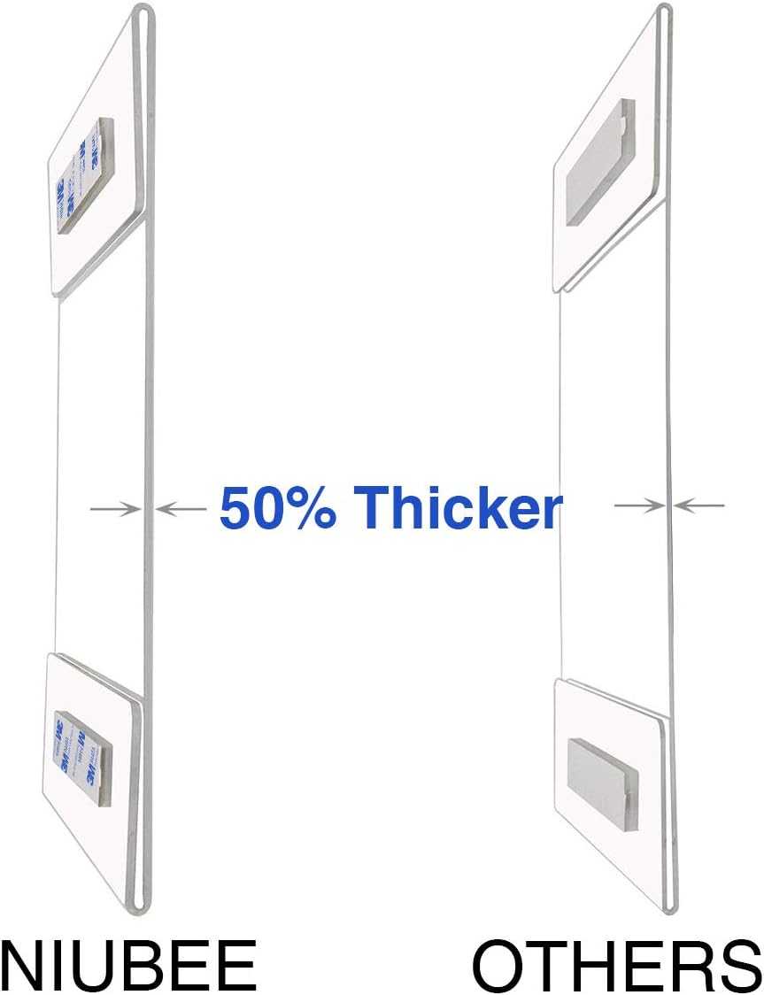 Niubee Soporte de letrero acrílico horizontal de 8.5 x 11 pulgadas con cinta adhesiva de doble cara para oficina, hogar, tienda, restaurante, sin