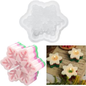 XYQHOAC Molde de vela de silicona con copos de nieve, molde de resina de copo de nieve de Navidad, molde de jabón de copo de nieve 3D para hacer XYQHOAC Molde de vela de silicona con copos de nieve, molde de resina de copo de nieve de Navidad, molde de jabón de copo de nieve 3D para hacer
