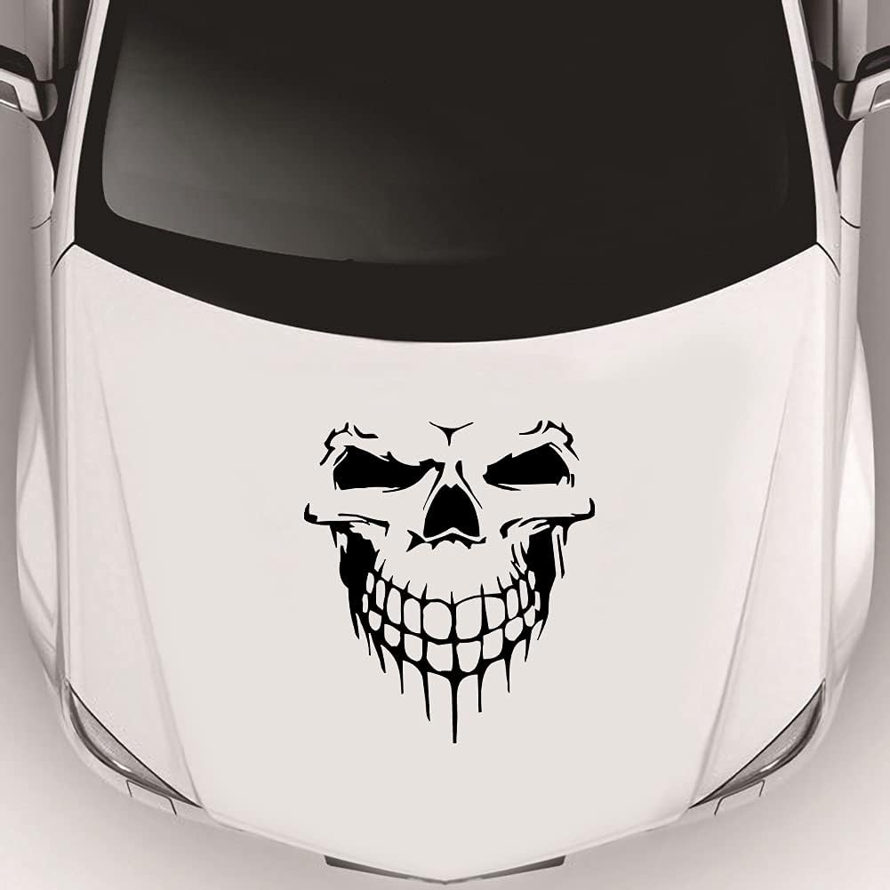 JSCARLIFE Calcomanías de calavera para automóvil, prácticas calcomanías para capó de automóvil, calcomanías gráficas de vinilo autoadhesivas para