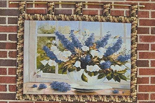 Tache – Tapiz floral de 33 x 24 pulgadas para colgar en la pared con bucles para colgar en la pared