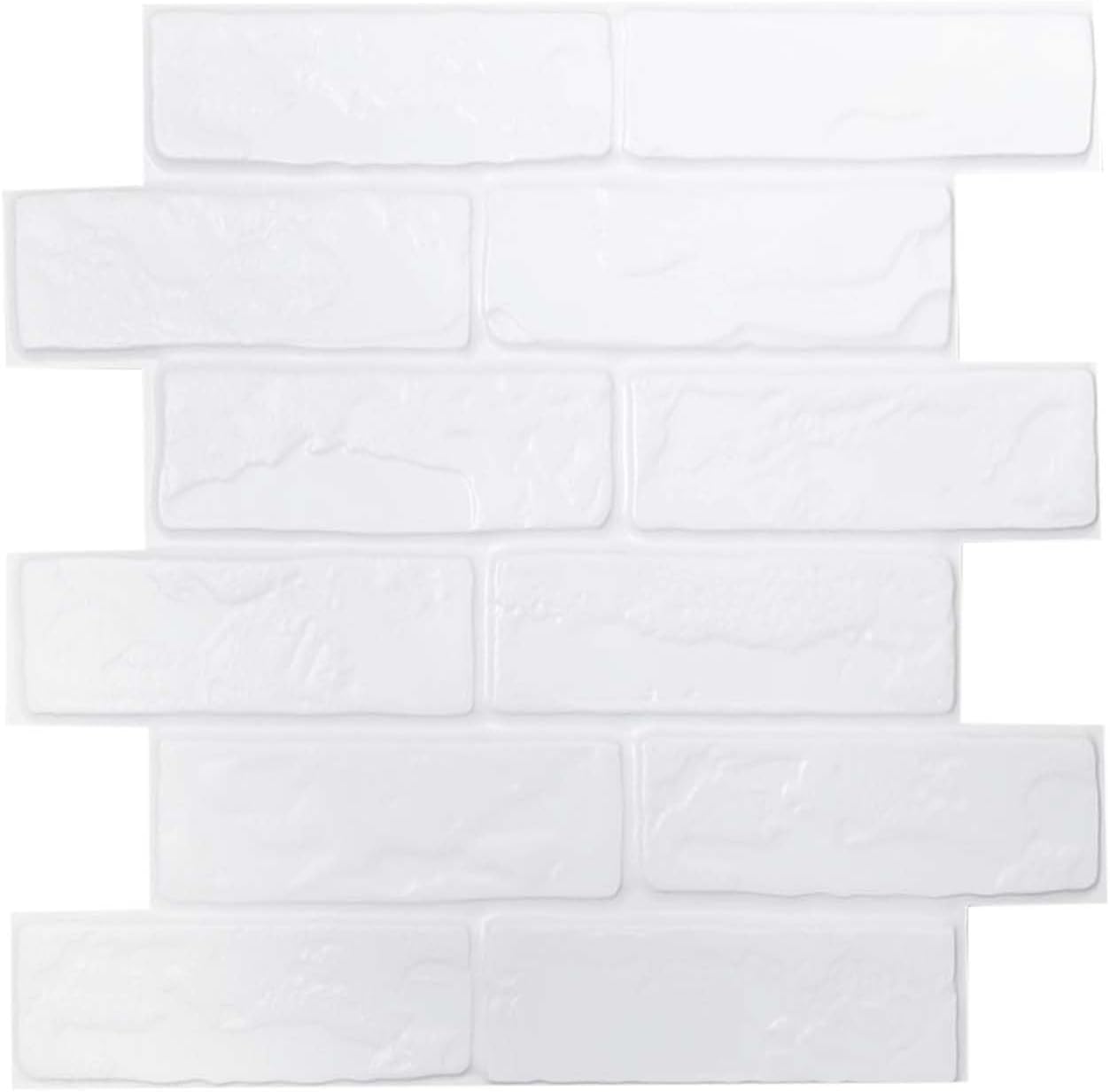 Poxiuna – 1 baldosa adhesiva para salpicaduras de cocina, 12 x 12 pulgadas, autoadhesiva, impermeable, paneles de pared 3D para despegar y pegar,