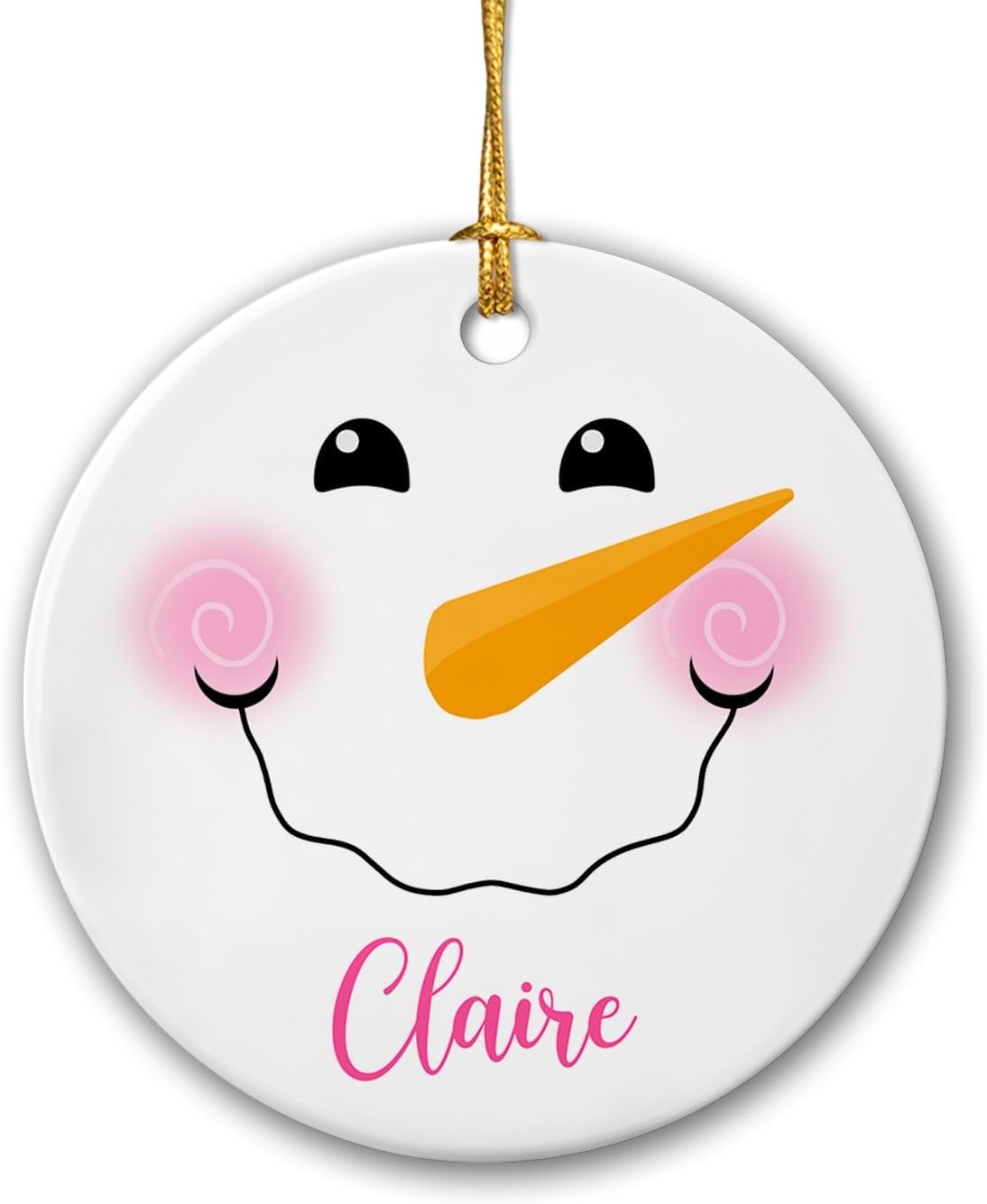 Adorno de Navidad con cara de muñeco de nieve, linda cara de muñeco de nieve, árbol de Navidad, regalo de recuerdo para bebé, niño y niña, adorno de