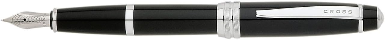 Cross Bailey Lacquer – Pluma estilográfica negra, tamaño mediano + 6 cartuchos de pluma estilográfica (negro)