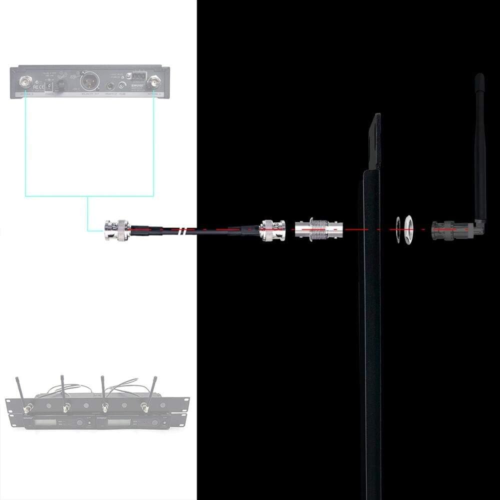 Cable de extensión de antena coaxial de micrófono inalámbrico RS Conector BNC (4 unidades)