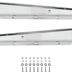 Perchas cromadas para lodo de 30 pulgadas de alta resistencia con resorte para semirremolques, kit todo en uno, recto, espaciado de pernos 2.5 Perchas cromadas para lodo de 30 pulgadas de alta resistencia con resorte para semirremolques, kit todo en uno, recto, espaciado de pernos 2.5