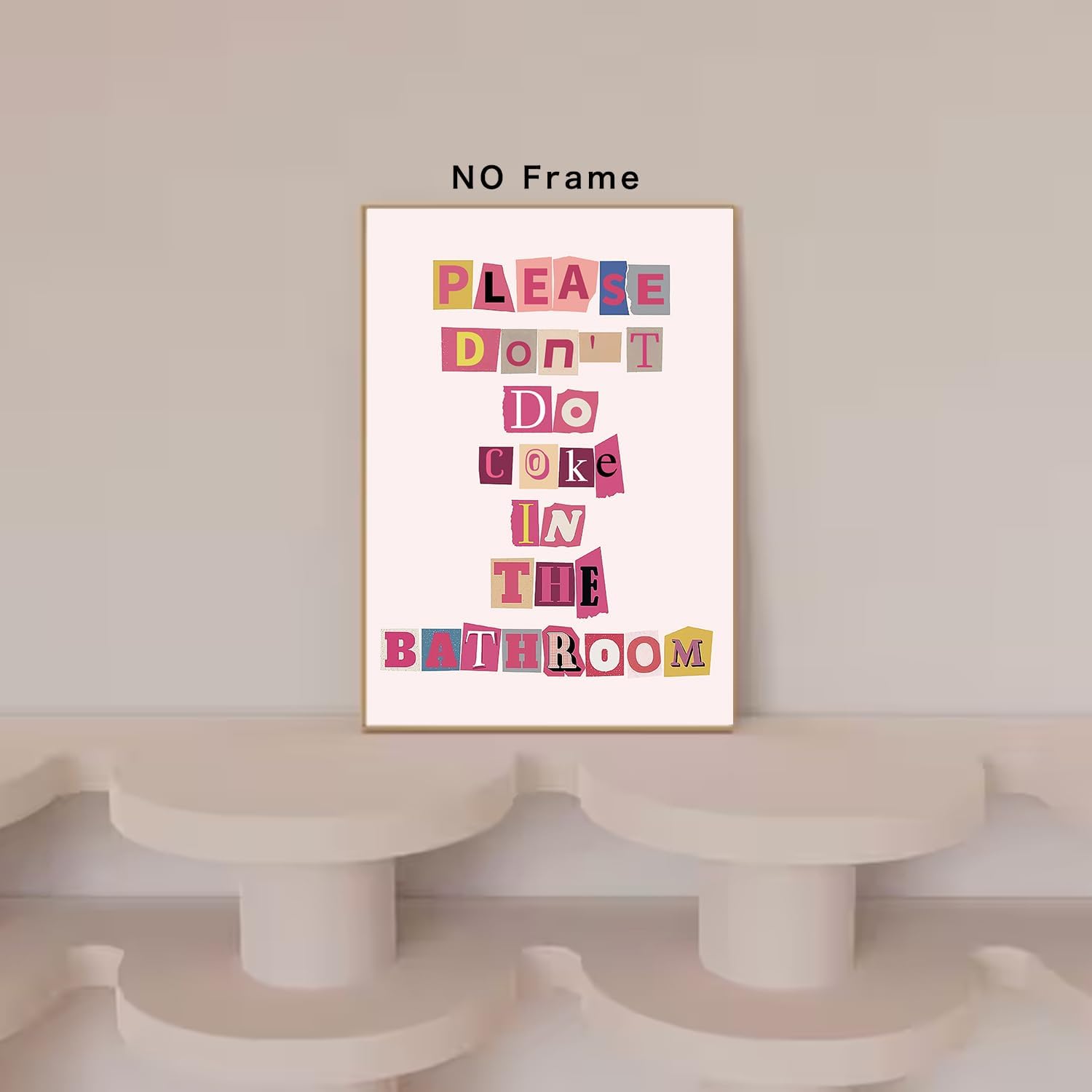 Póster de citas de refranes de baño de moda, texto colorido con texto en inglés Please Dont Do Coke In The Bath, impresiones artísticas de pared de