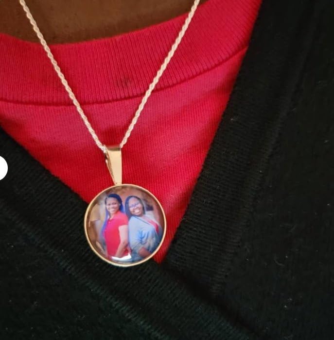 925 Sterling Silver Custom Photo Necklace – Upload Your Image Personalized Picture Charm In Memory Jewelry with Optional Engraving