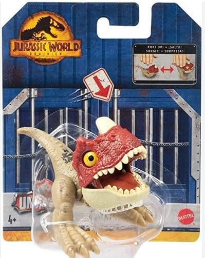 Jurassic World Dominion – Juguetes de dinosaurio salvajes desenjaulados, figuras coleccionables, activados manualmente (Ceratosaurus)