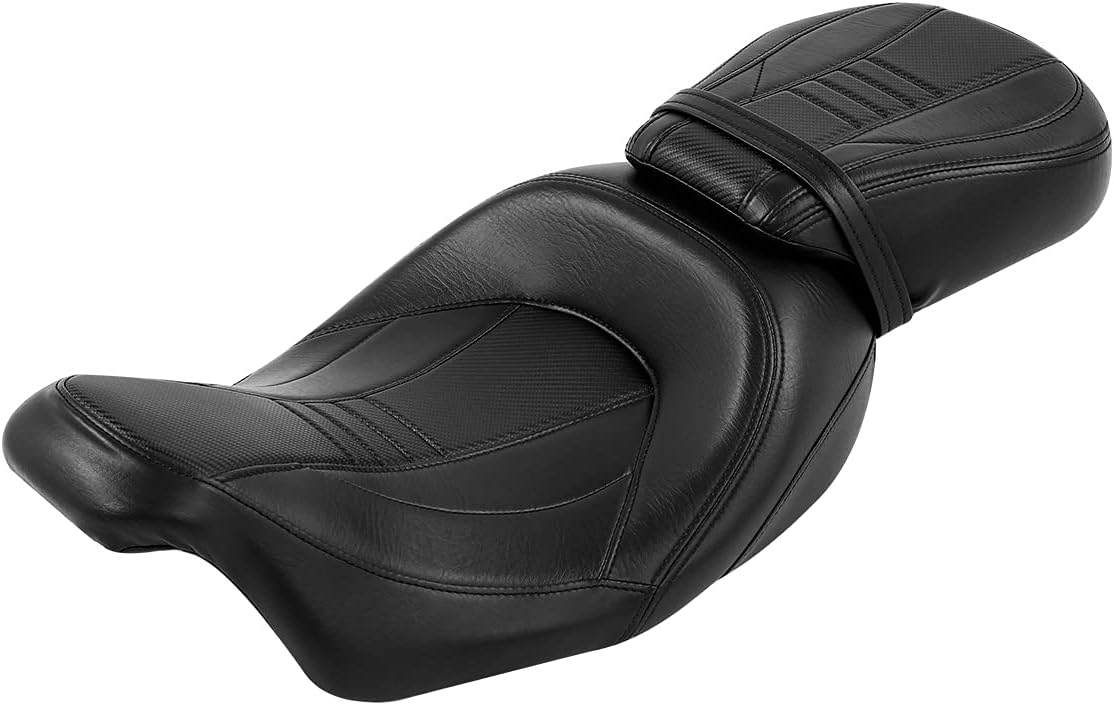 TCT-MT Asiento de cuero de conductor y pasajero para Harley Street Glide Road King 2009-2019 Road Glide CVO Street Glide 2015-2019Street Glide
