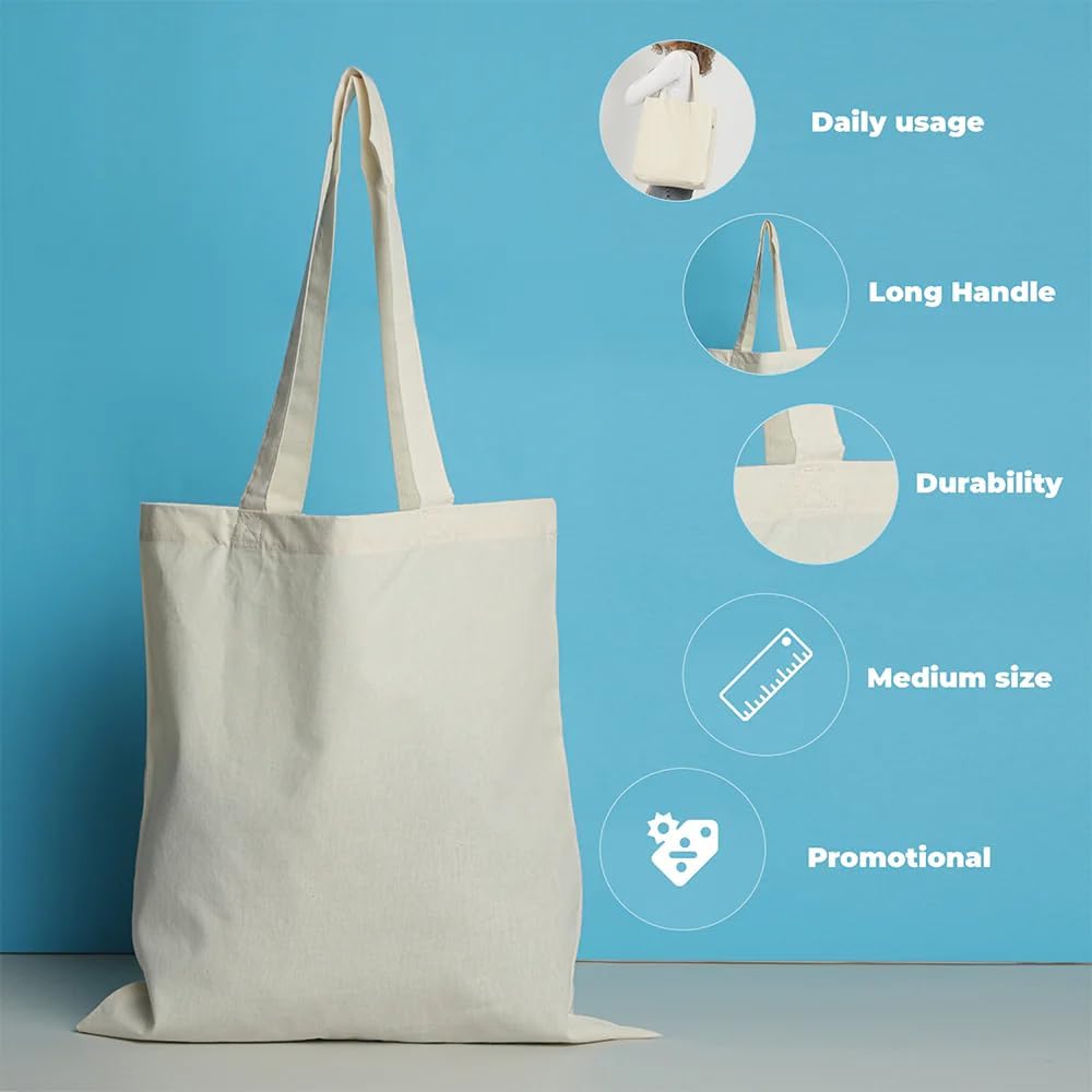 TBF Paquete de 24 bolsas de lona de algodón al por mayor, 15 x 16 pulgadas, color natural, 6 onzas, bolsas de compras reutilizables a granel en