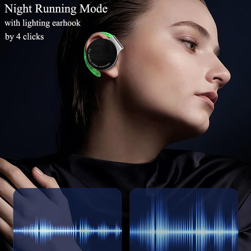 Fuixiut Auriculares de oreja abierta Auriculares inalámbricos Auriculares Bluetooth Auriculares inalámbricos Auriculares Bluetooth (F2-Negro)