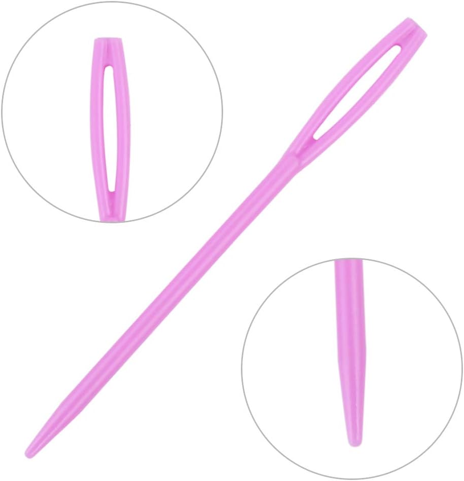 50 agujas de coser coloridas de plástico para ojos grandes, agujas de hilo de 2.75 pulgadas, agujas de tejer de plástico, agujas de bordar, agujas