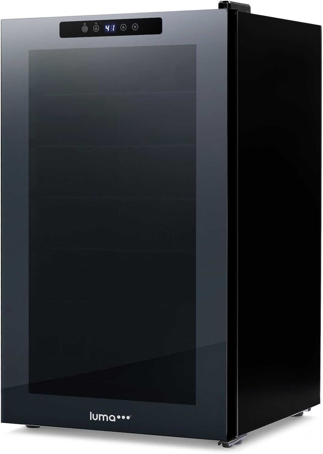 Shadow Series – Refrigerador de vino de 24 botellas, refrigerador de vino con espejo independiente con puerta de vidrio templado de doble capa y