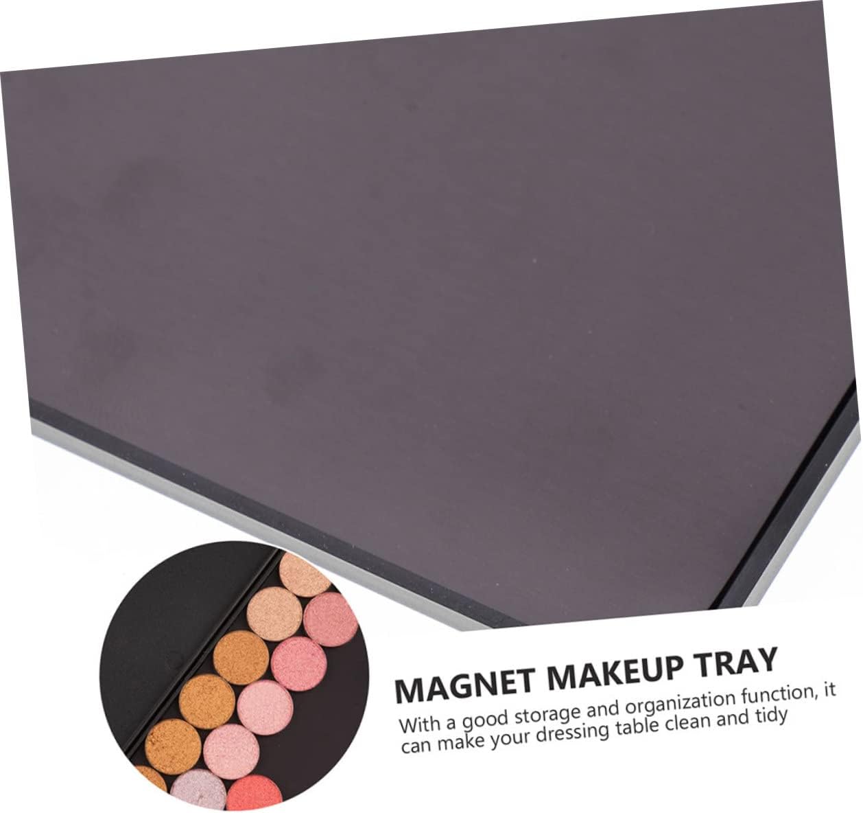 minkissy Paleta de sombra de ojos DIY, bandejas de plástico, bandeja de servir extra grande, bandeja de servir negra, vacía, magnética, sombra de