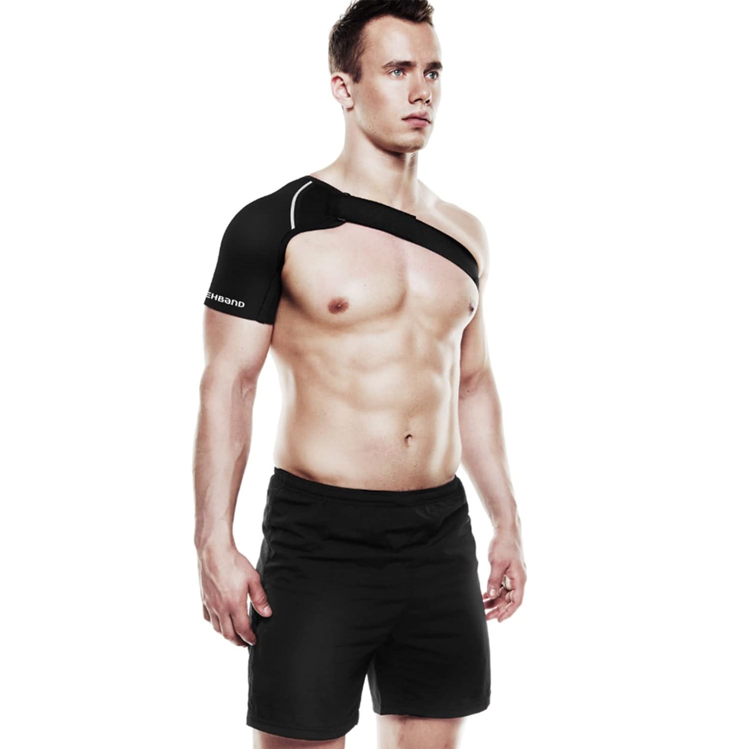 Rehband Soporte de hombro, soporte de hombro de neopreno ajustable para la vida cotidiana y deportes como tenis y béisbol, hombro para izquierda y