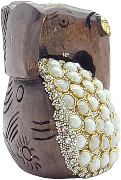 Tablero de madera hecho a mano con cuentas de ídolo de Ganesha para automóvil, hogar, decoración de templos, regalo de Diwali