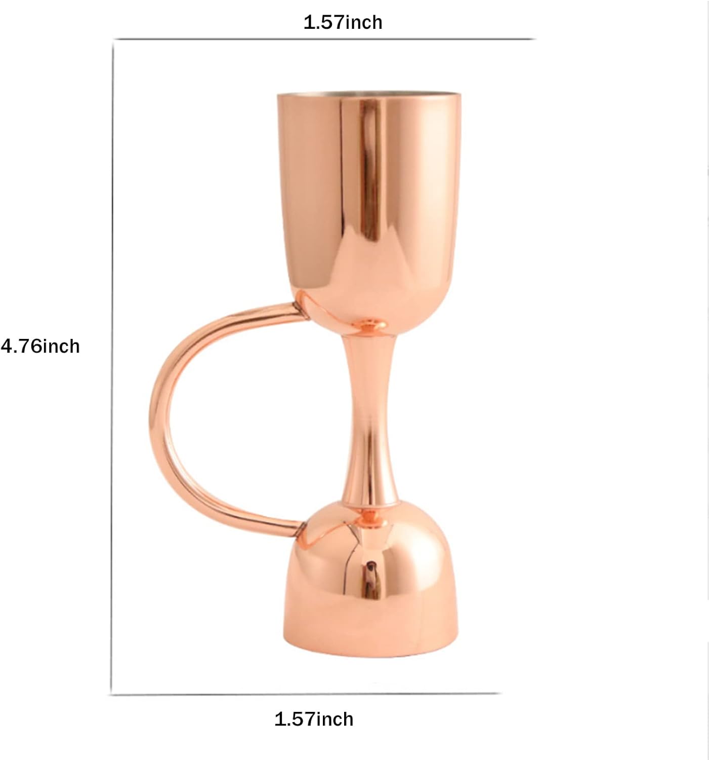Jigger de cóctel para bartending, 0.7 fl oz1.7 fl oz Bartending Herramientas de medición de alcohol de acero inoxidable doble jigger con mango (oro