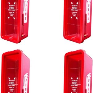 Paquete de 4 gabinetes extintores de plástico resistente de 10 libras, color rojo para extintores de 10 libras Paquete de 4 gabinetes extintores de plástico resistente de 10 libras, color rojo para extintores de 10 libras