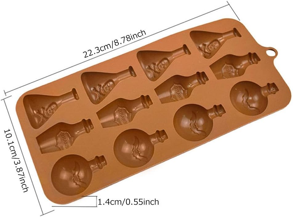 Molde de silicona con forma de calavera de Halloween, murciélago, bruja, fantasma, bandeja de molde de calabaza, cabeza de calavera, gato,