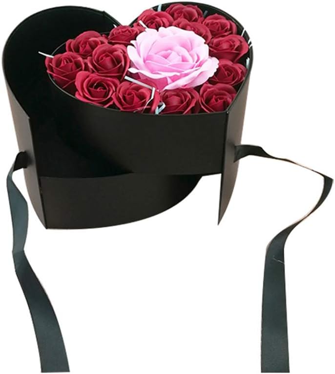 BBJWRAPS – Caja para flores en forma de corazón con tapa para arreglos de lujo, florerías, entregas de regalos, material de cartón piedra de