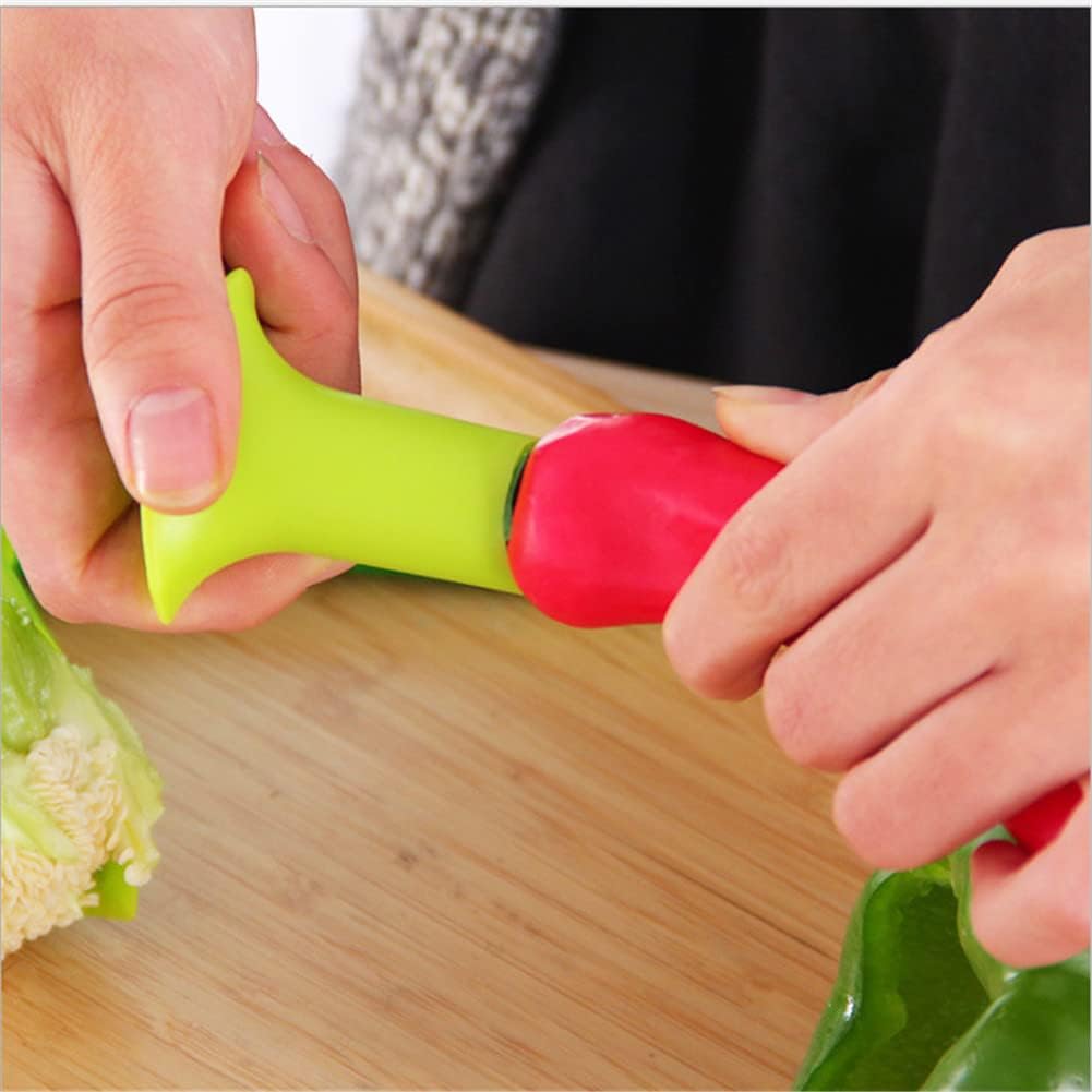 Removedor de núcleo de semillas de pimienta, juego de 24 piezas de descorazonadores de frutas y verduras, herramienta de extracción de pimienta