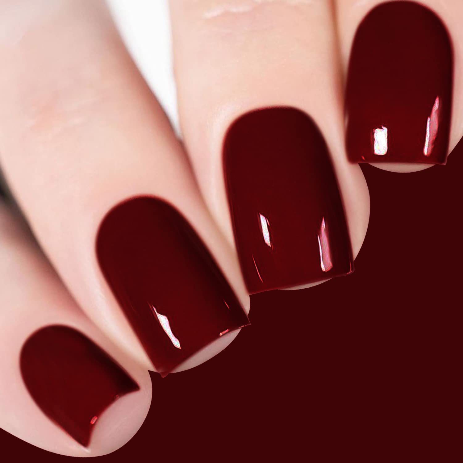 Vishine Esmalte de uñas de gel rojo oscuro, 0.6 onzas líquidas, esmalte de gel semipermanente, curado con luz UV para arte de uñas, manicura en