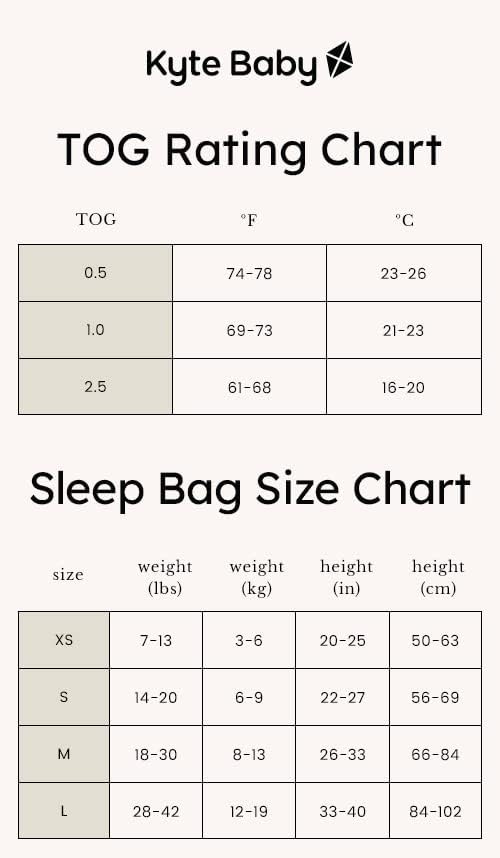 KYTE BABY – Saco de dormir unisex de rayón de bambú, para bebés y niños, 1.0tog