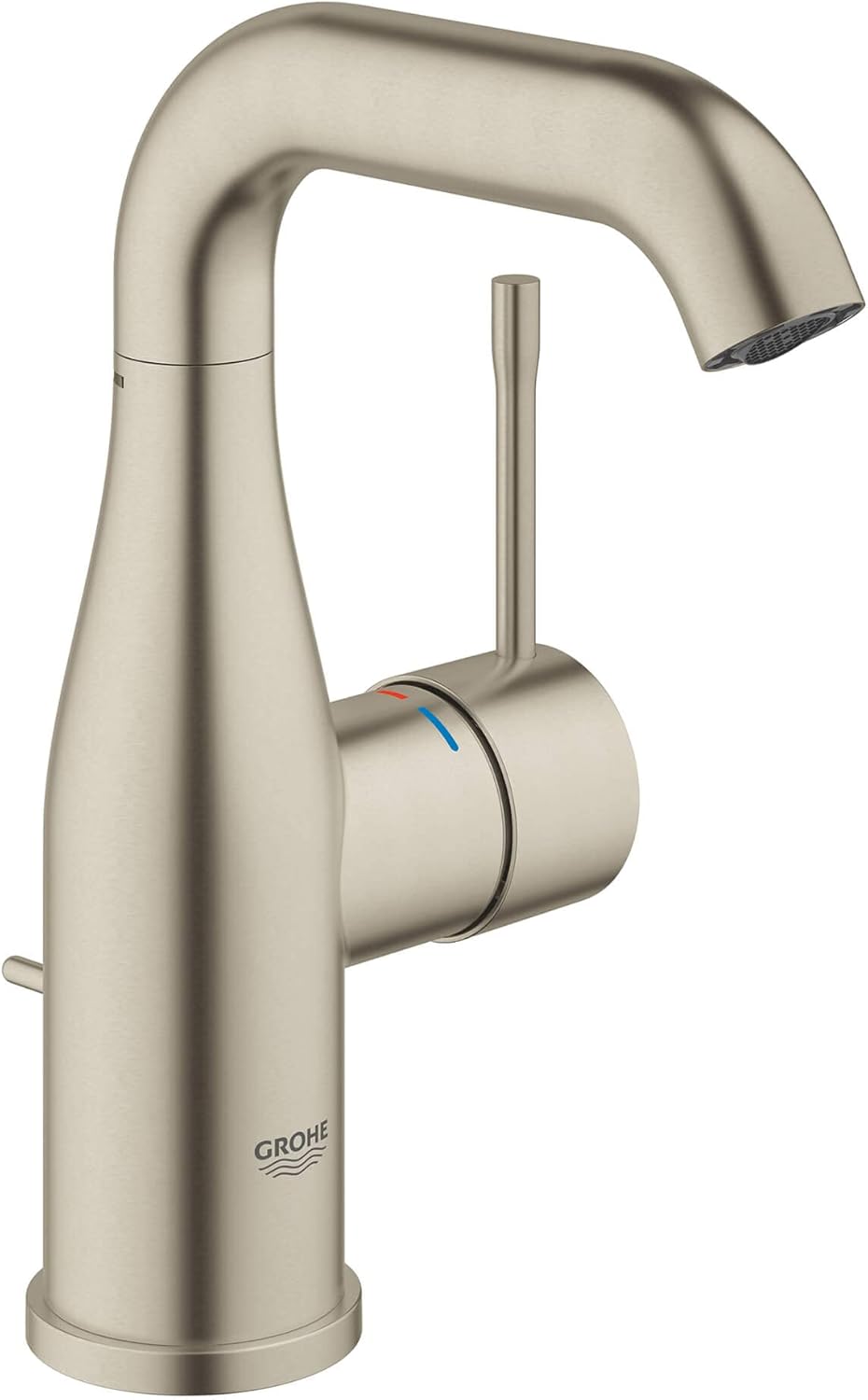 GROHE 23485ENA Essence, grifo de baño de tamaño M de un solo orificio con un solo agujero, 1.2 GPM, níquel cepillado