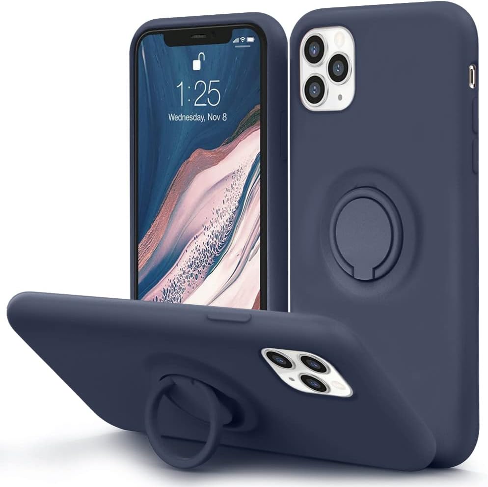 MOCCA – Funda protectora con soporte de anillo, antiarañazos, con forro de microfibra suave, de silicona, de cuerpo completo y a prueba de golpes