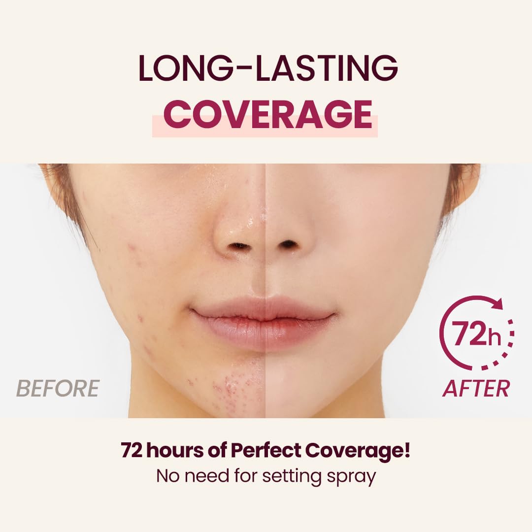 TIRTIR Mask Fit All Cover – Base de maquillaje rosa, alta cobertura, acabado semimate, ligera, impecable, corrige el enrojecimiento, cojín coreano,