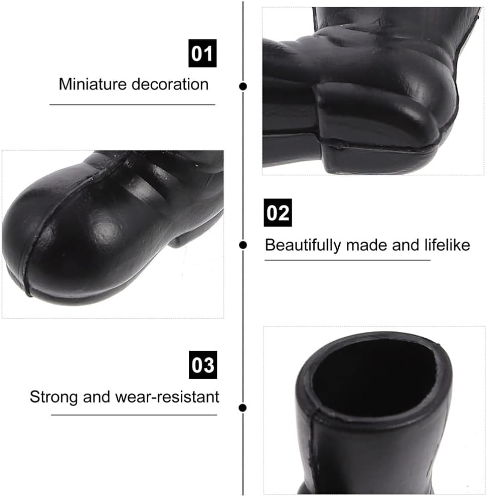 Toddmomy Mini botas de Papá Noel de Navidad, 7 pares de mini zapatos decorativos, botas de tobillo en miniatura, adornos de muñeca de Papá Noel para