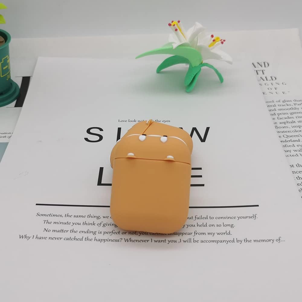 Dehoko Funda compatible con AirPods Corgi de 1 2 generación, funda protectora de silicona 3D de dibujos animados Kawaii divertido lindo diseño de