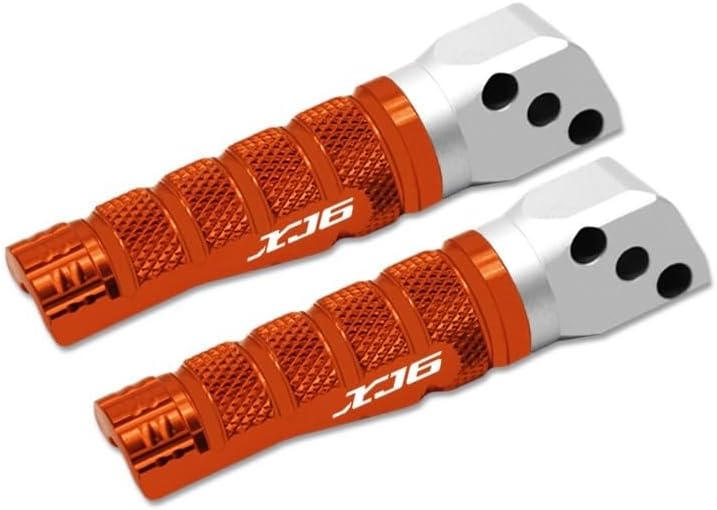 Z For Yamaha XJ6 Xj6 Motorcycle CNC Rear Foot Passenger Pegs Rests Footrests Anti-Slip Foot Peg X (Color  Orange)