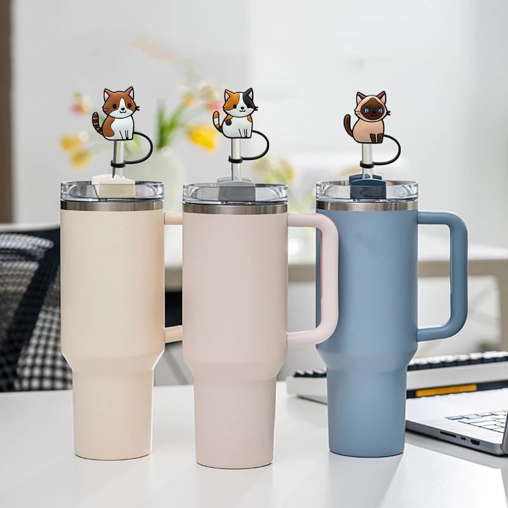6 fundas para popotes de silicona para vasos, a prueba de polvo, reutilizables, para popotes de 0.315 a 0.315 pulgadas (0.276-0.315 in), cubierta de