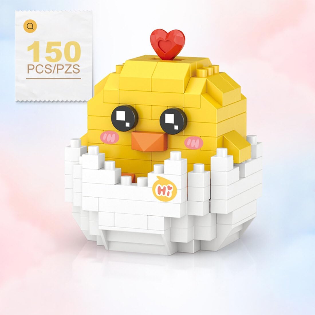 Aetheria Juego de 150 bloques de animales de construcción de pollitos, decoración creativa del hogar, ladrillos de juguete para niños o adultos,
