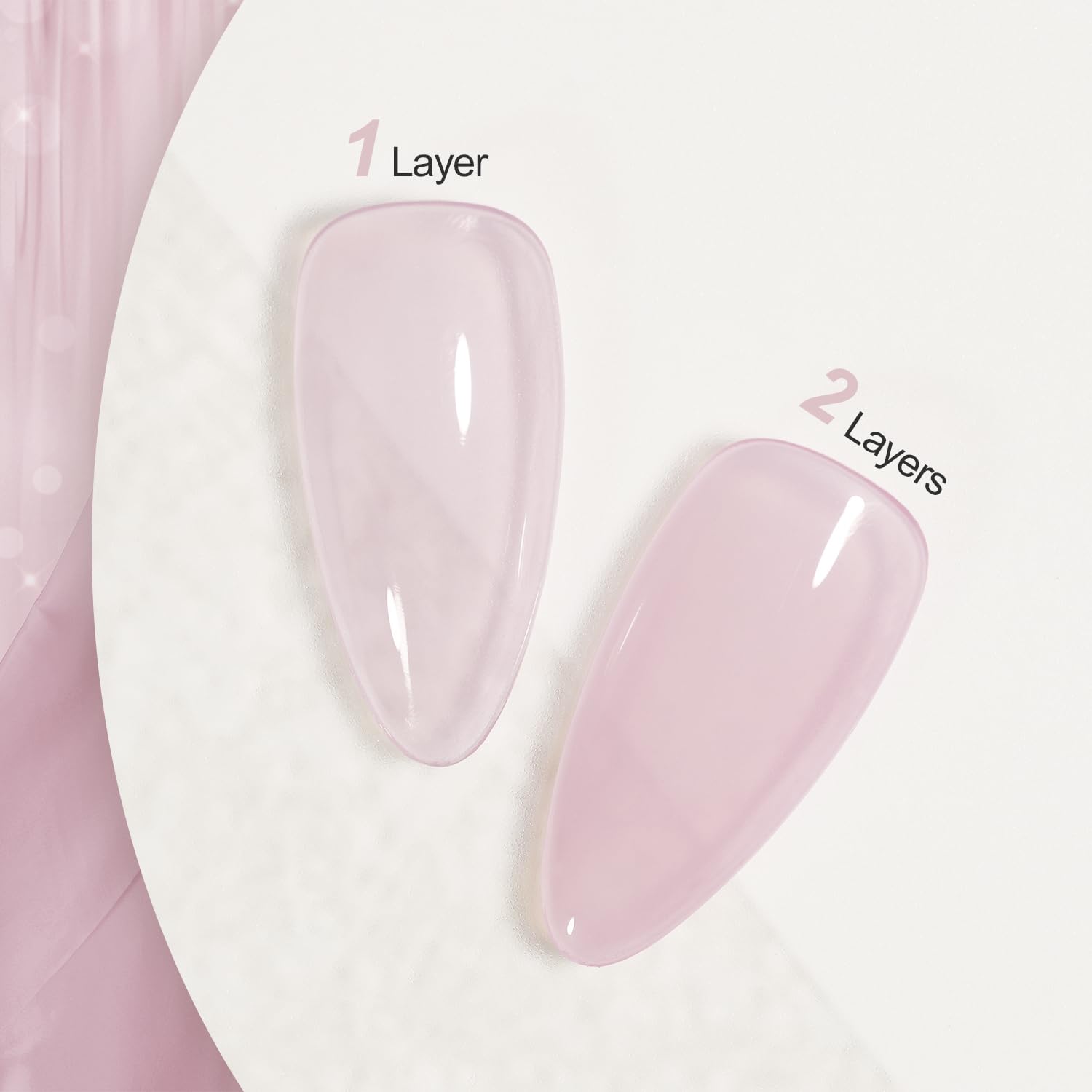 GAOY Jelly Nude – Esmalte de uñas en gel, 0.6 onzas líquidas, esmalte de gel translúcido de cristal rosa transparente, curado con luz UV para arte